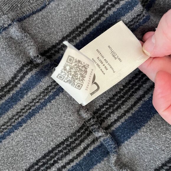 UGG Men’s Hooded Robe Size Small – Blue & Gray Striped Lounge Robe - Picture 7 of 11